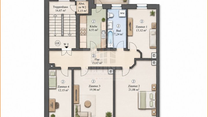 4-Raumwohnung mit Balkon – vermietet und langfristig interessant
