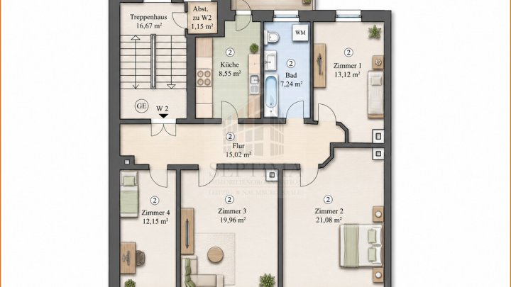 Großzügige 4 Raumwohnung mit Balkon im Leipziger Zentrum Süd zu verkaufen